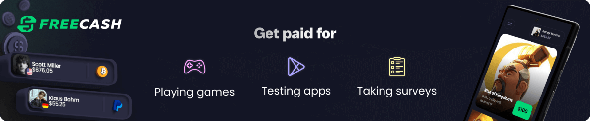 Freecash: Earn money online from anywhere with the fastest-growing platform offering verified tasks